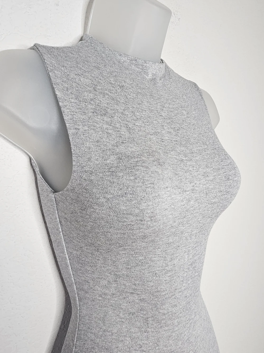 NWT Naked Wardrobe Heather Grey Sleeveless Jumpsuit Mock Neck Bodycon XS - Picture 6 of 10